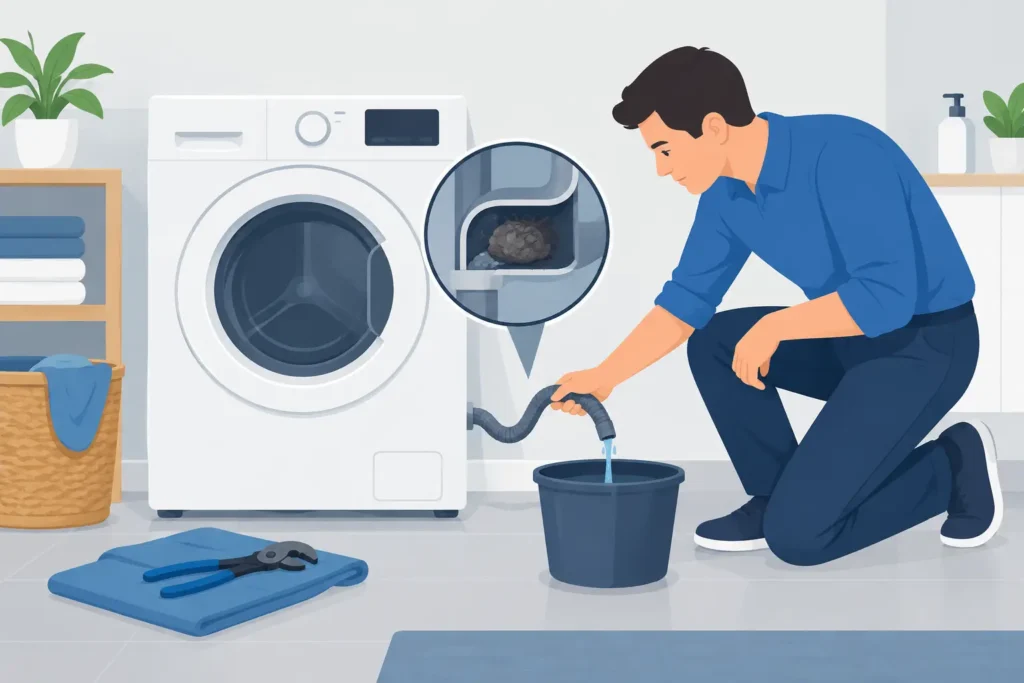 Afvoer wasmachine verstopt? Dit doet u direct