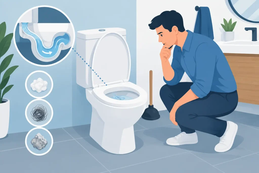 Waarom loopt toilet langzaam door? Oorzaken en hulp